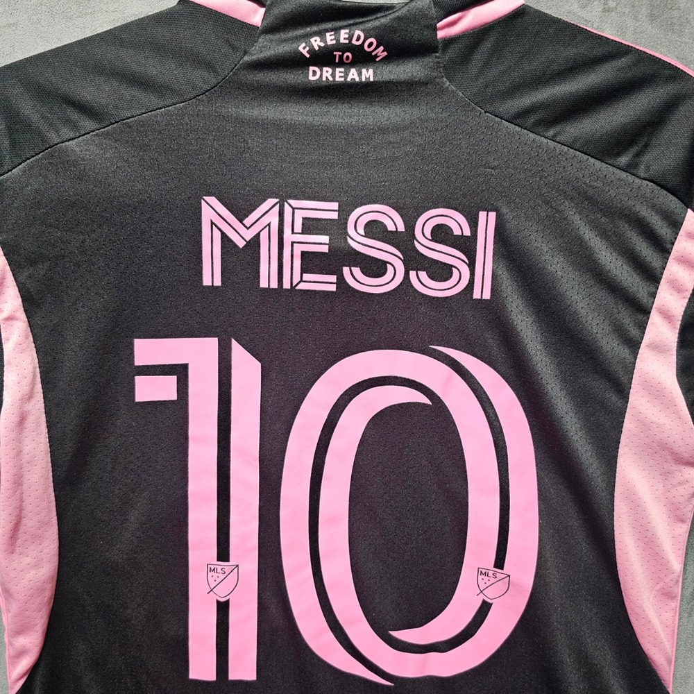 Adidas Inter Miami CF Messi 10 Away Jersey‎ Black Pink H13881 Womens Medium
